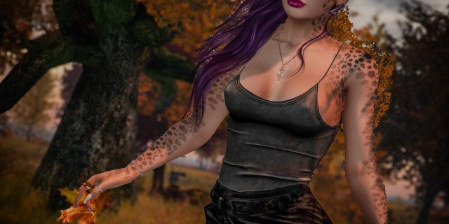 Annika Mohegan im Look #450 {K} Jasmine – Rock und Top von {K}, fotografiert auf Luanes World – Le Monde Perdu in Second Life